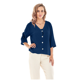 Ronie Gauze Blouse: Button Down Top or Cardigan
