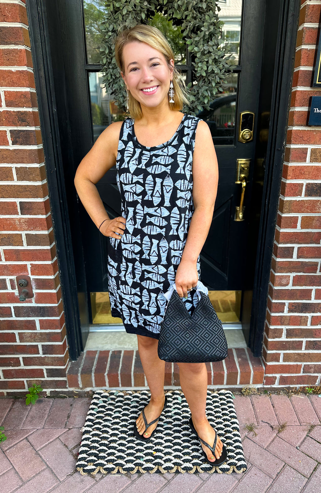 Escape by Habitat Black Fish Slub Cotton Tank Dress  Blooming Boutique