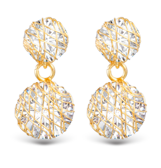 Gold Wire Overlay Drop Earrings