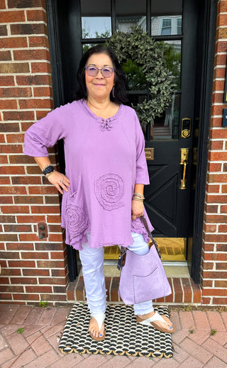 Oh My Gauze Circles Tunic Orchid