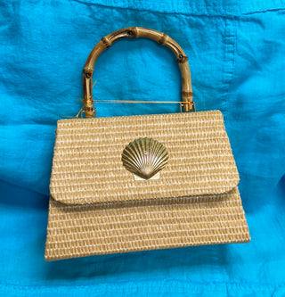 Lisi Lerch Shell with Bamboo Handle Handbag