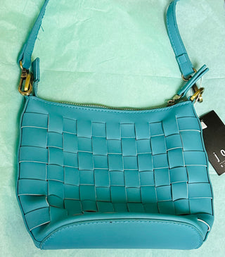 Joy Susan Turquoise Weave Handbag