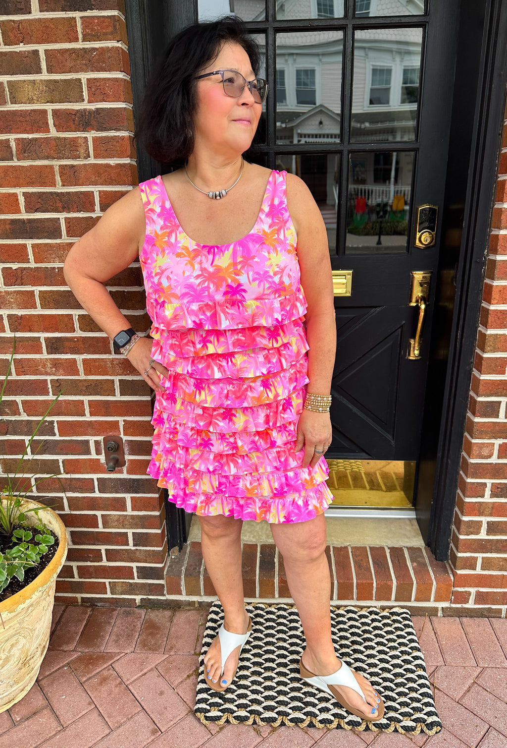 pink palm tree dress Desert Bloom Pink Palm Tree Dress Medium