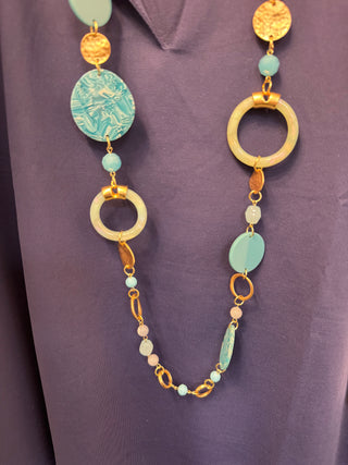 Gold and Blue Necklace