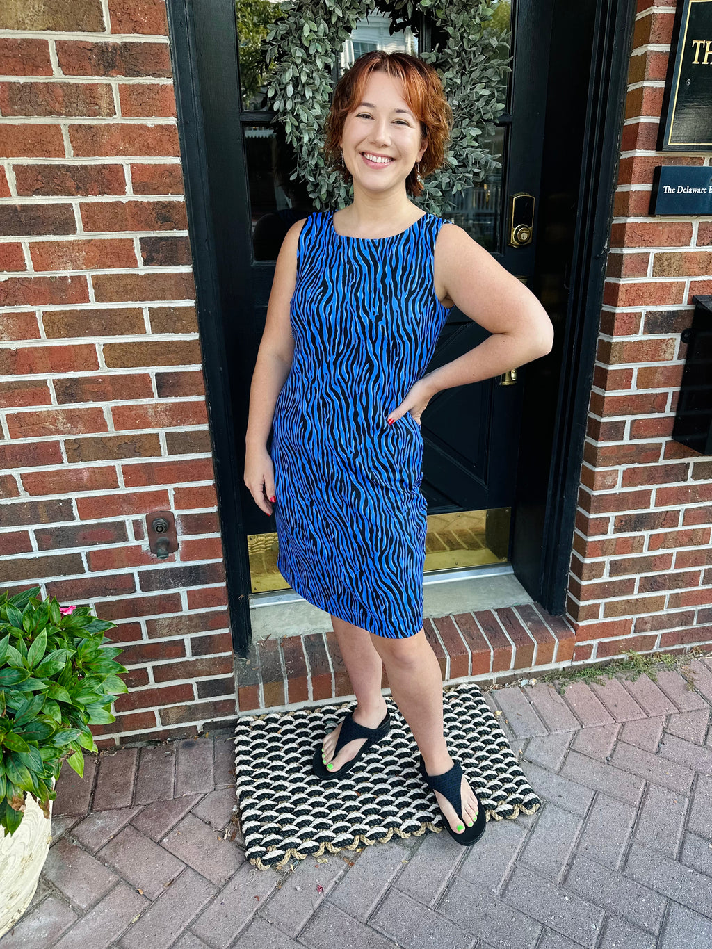 Lulu-B Blue Zebra Dress – Blooming Boutique