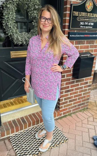 Lulu B Pink Leopard Button Tunic