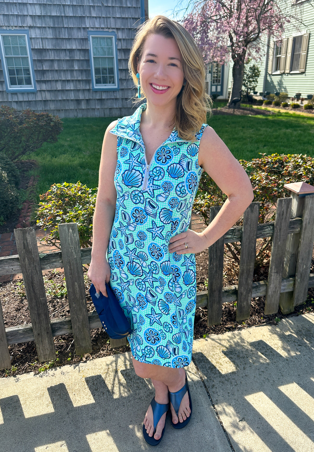 Lulu B Gingham Seafoam Sleeveless Zip Swing Dress – Blooming Boutique