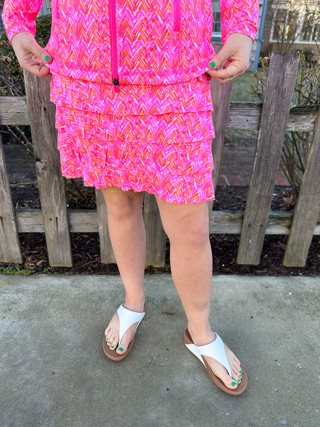 Pink and White Pattern Cha Cha Skort
