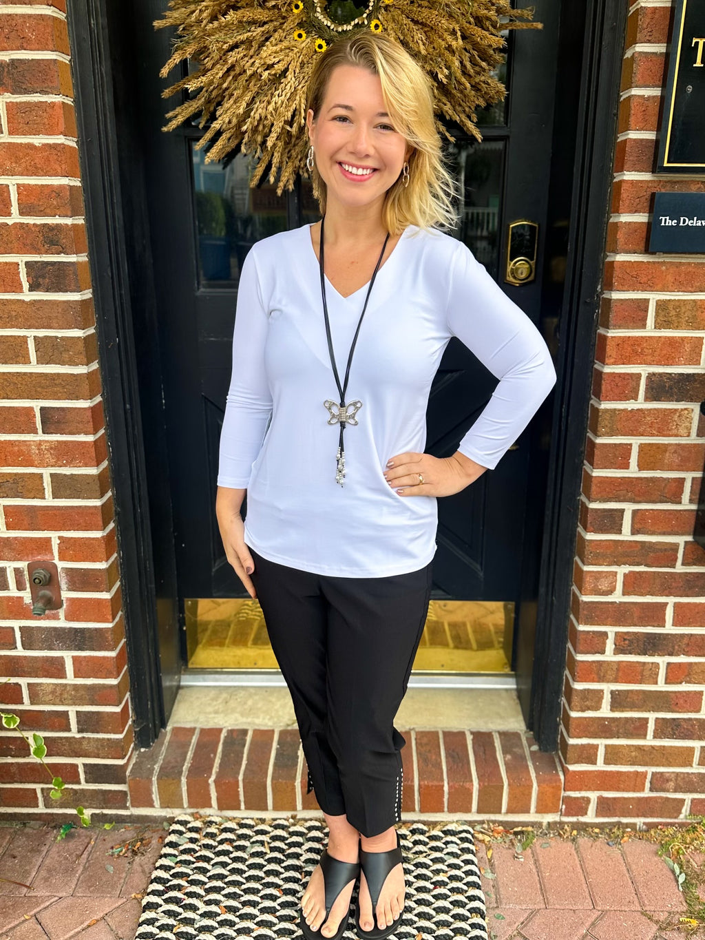 UPF V-Neck 3/4 Sleeve Top by Lulu-B