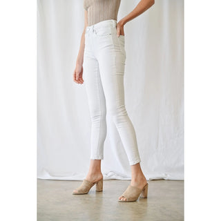 Mica Coconut White High Rise Skinny Ankle