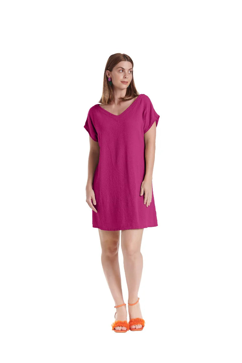 Oh My Gauze Beach Dress Fuchsia – Blooming Boutique