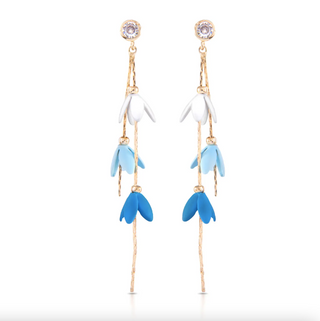 Blue Ombre Lily Bells Drop Earrings