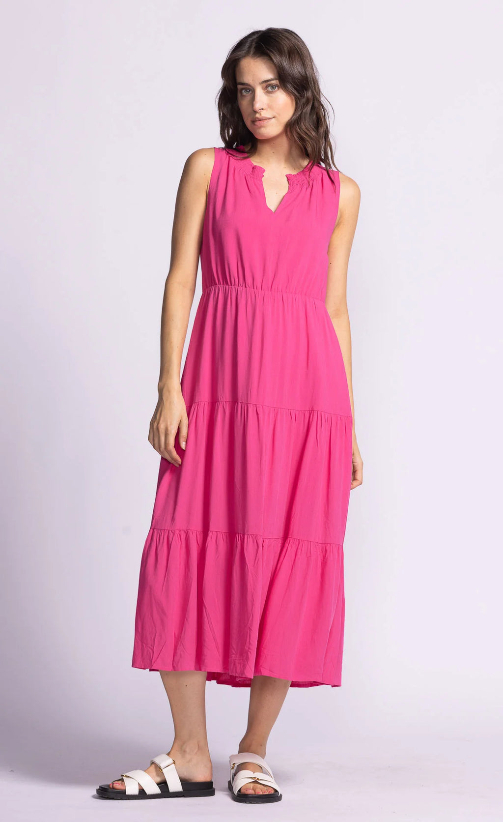 hot pink ruffle dress Jennifer Dress Pink Pink / XS