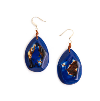 Tagua Amalia Azul Earrings