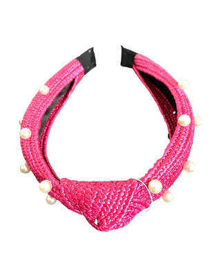 Pink Knot Pearl Headband