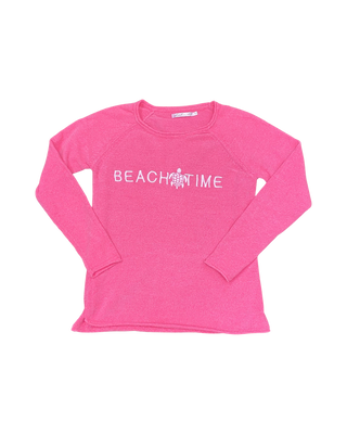 Lulu B Beach Time Turtle Sweater Pink