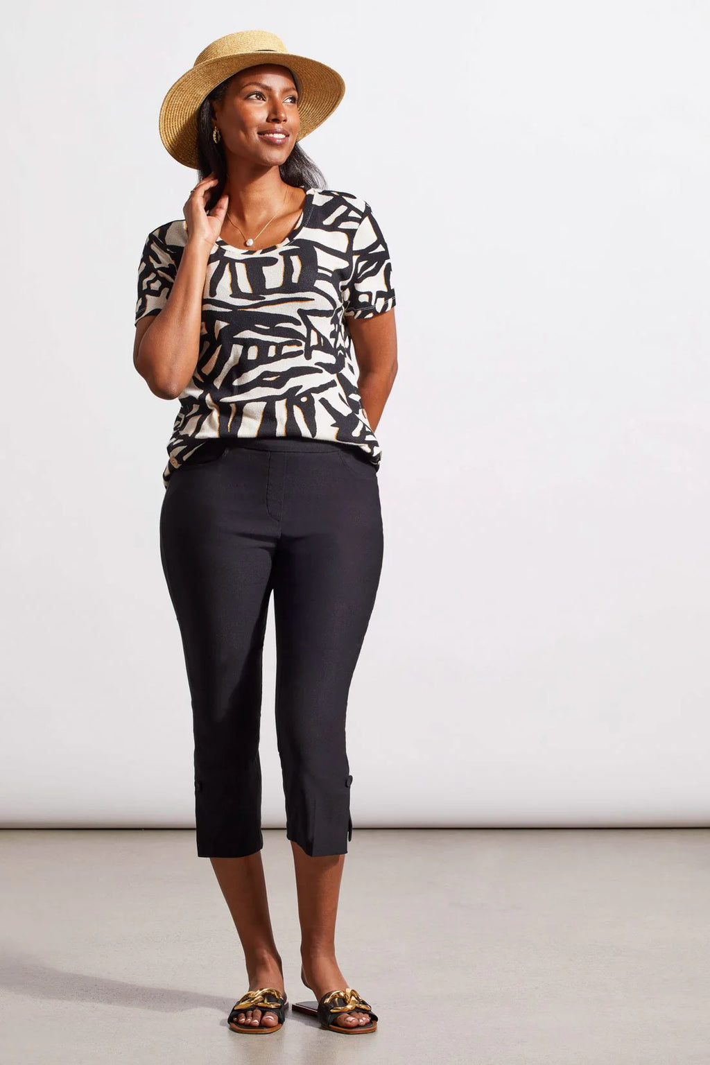 Tribal Flatten It Pull On Short With Snap Slit - Deepblue*