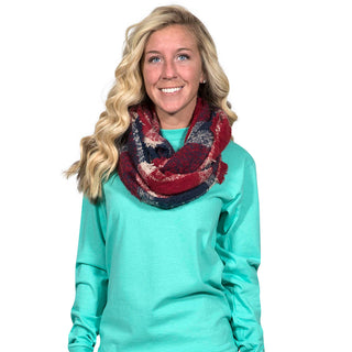 Simply Southern Red and Navy Infinity Scarf