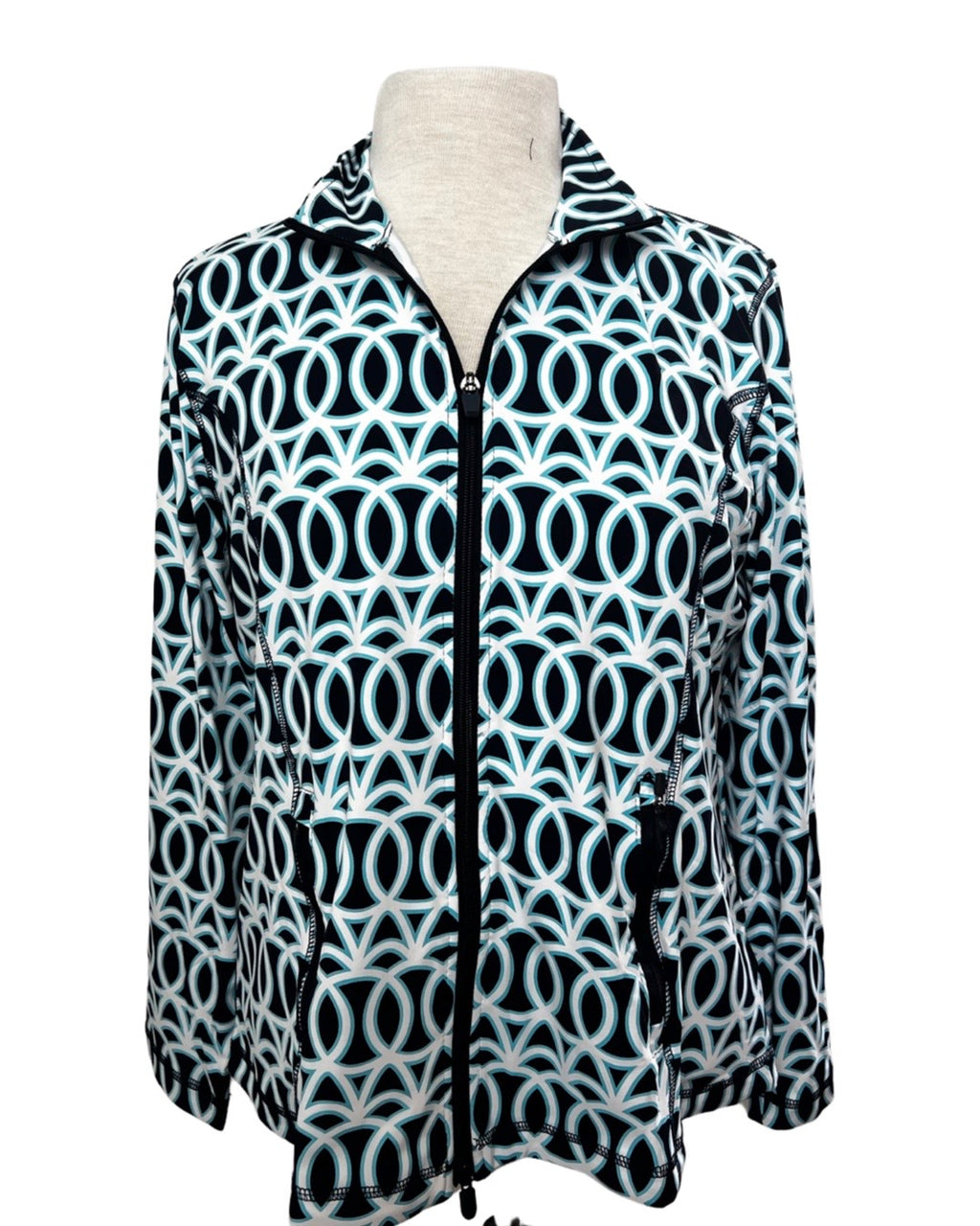 Lulu B Zipfront 3/4 Top - Blue Ropes Infinity Knot main image 0
