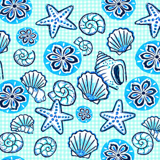 Seafoam Gingham Shells