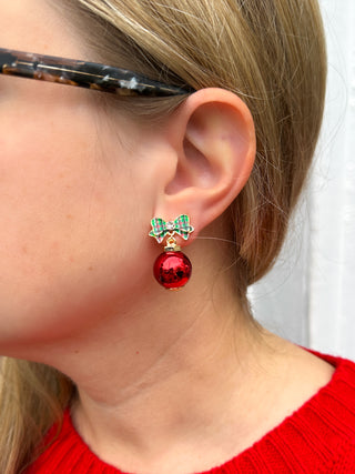 Red Ornament Earrings