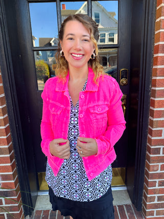 Lulu B Hot Pink Linen Jacket