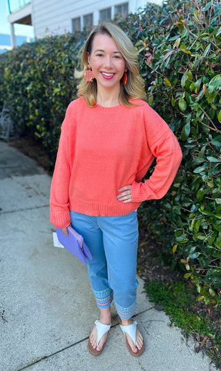 Cozy Peach Knit Sweater