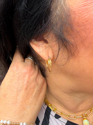 Tiny Gold Double Hoop Earrings