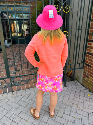 Lulu B Pink Palm Tree UPF 50+ Zip Skort