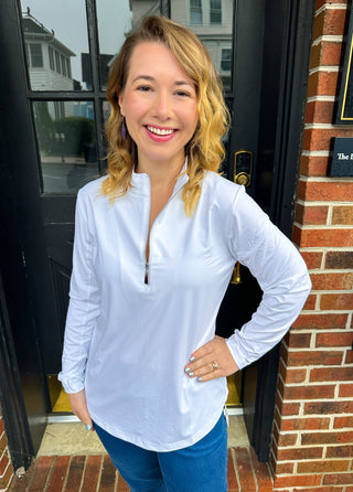 Lulu B White Quarter Zip Pullover