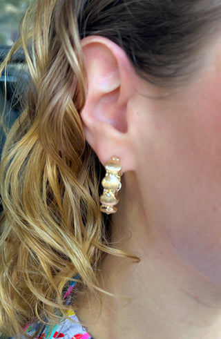 Gold Shell Hoop Earrings