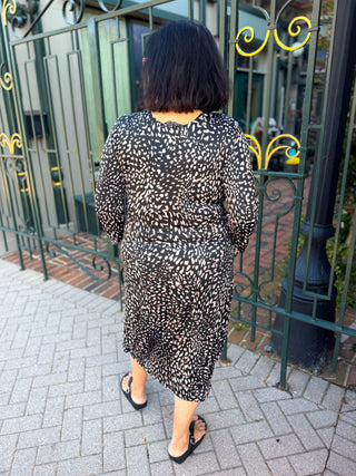 Tango Mango Animal Spot Midi Dress with Pockets