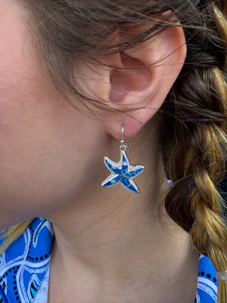 Blue Starfish Earrings