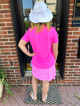 Beachtime by Lulu B Pink Abstract 2-Pocket Skort