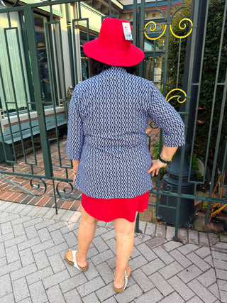 Lulu B Crimson Ribbon Fabric Sun Hat