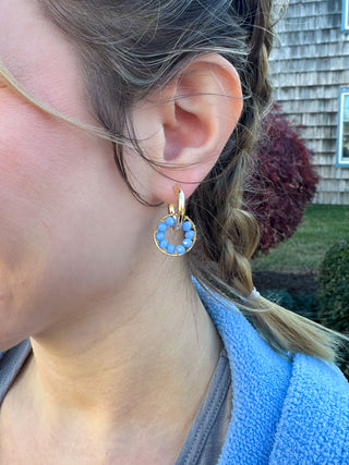 Periwinkle Beaded Double Circle Earring