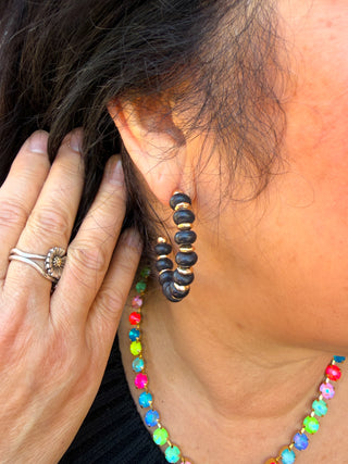Chunky Black Hoop Earrings