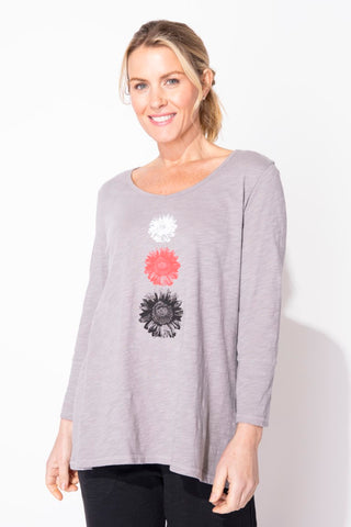 Escape by Habitat Fog Sunflower V-Neck Cotton Tunic