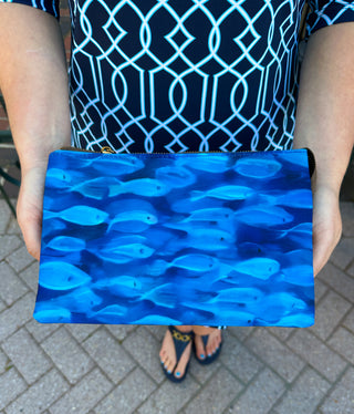 Watercolor Blue Fish Crossbody Bag