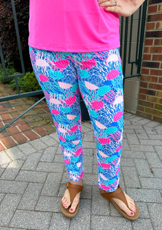Lulu B Jellyfish Secret Pocket Capri Leggings