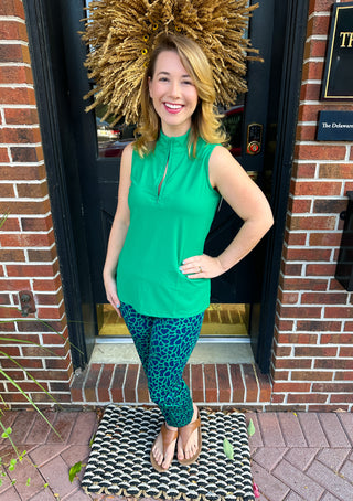 Lulu B Emerald Giraffe Secret Pocket Capri Legging