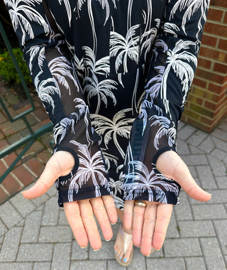 Beachtime by Lulu B The Sun Dress Black and Stone Palms