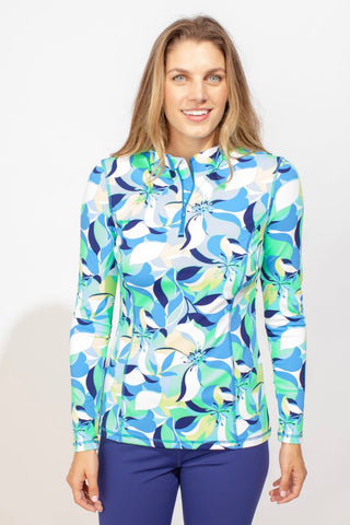 UPF Printed Marina Coverstretch Quarter Zip Up