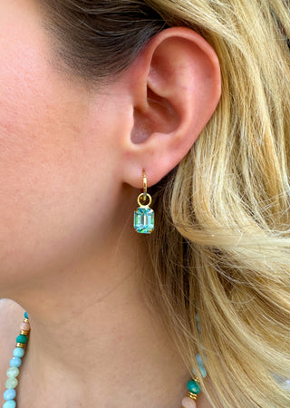 Sorrelli Aquamarine Octavia Huggie Hoop Earrings