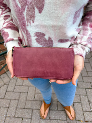Joy Susan Dusty Raspberry Chloe Zip Around Wallet