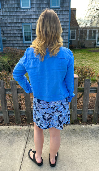 Beachtime by Lulu B Navy Hibiscus 2-Pocket Skort