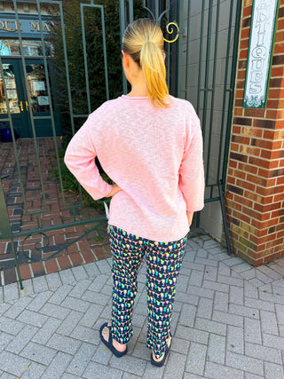 Lulu B Seaglass Pink Lightweight Sweater