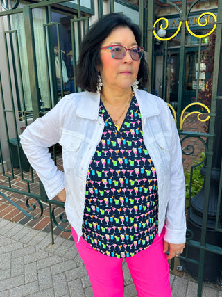 Tango Mango Stretch Linen Jacket White