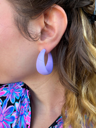 Lilac Chunky Hoop Earrings