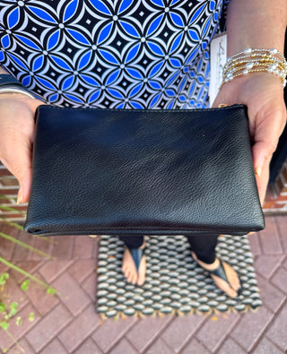 Riley Vegan Crossbody - Black